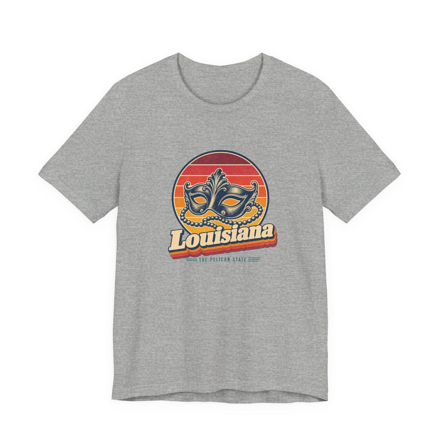 Louisiana Mardi Gras Mask And Beads Tee