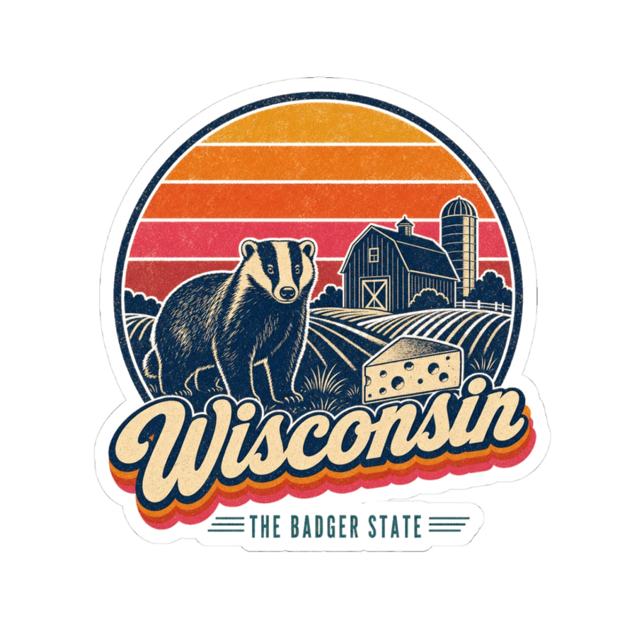 Wisconsin Retro Sunset Sticker