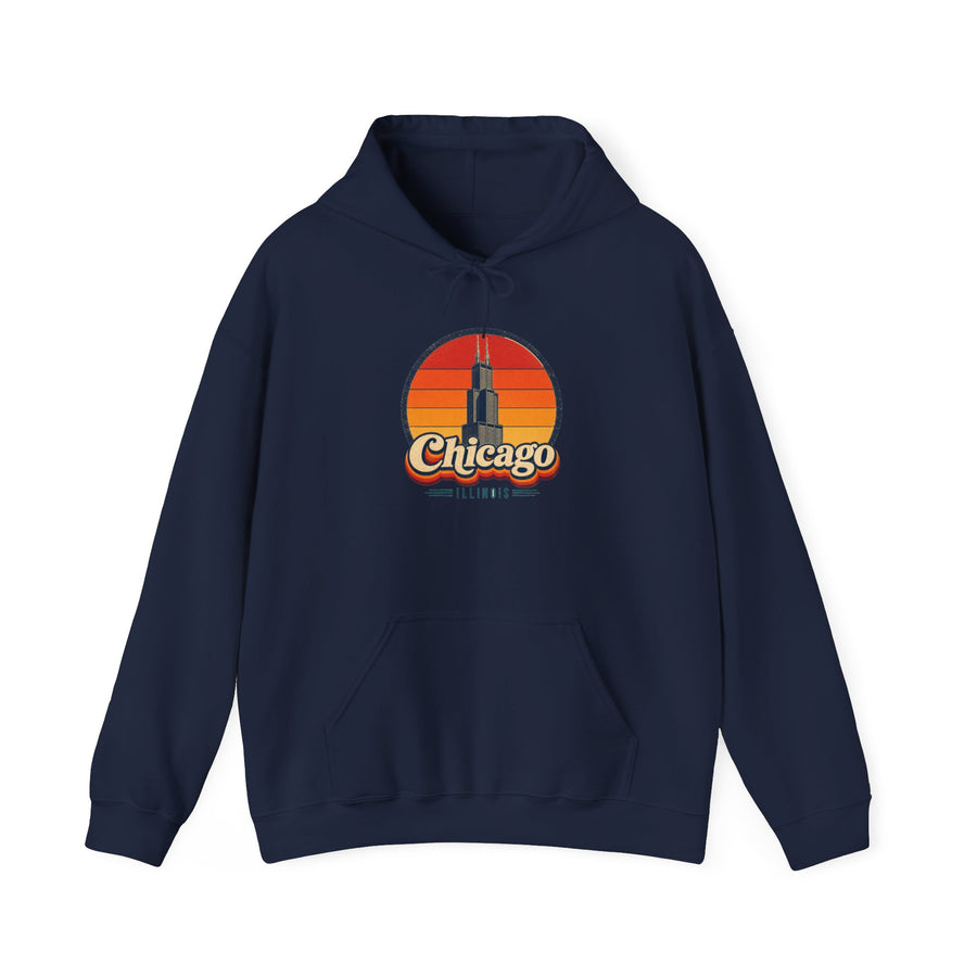 Chicago Retro Sunset Hoodie