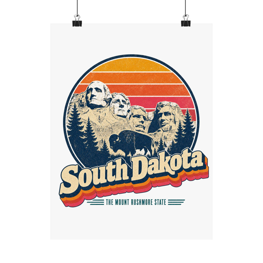 South Dakota Retro Sunset Poster