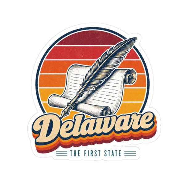 Delaware Constitution Quill And Scroll Sticker