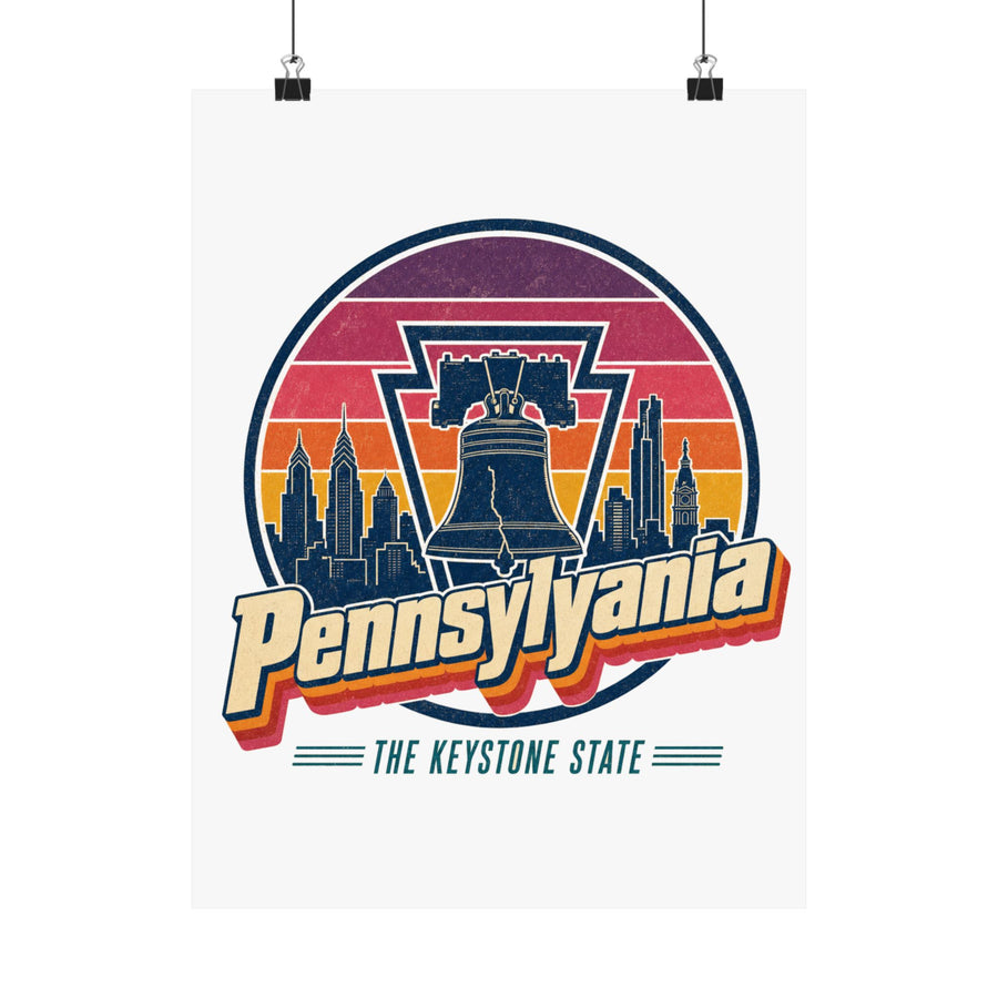 Pennsylvania Retro Sunset Poster