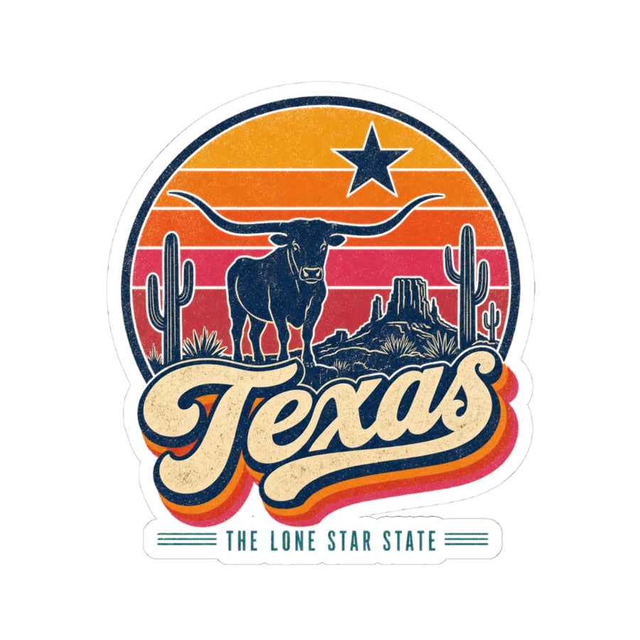 Texas Retro Sunset Sticker