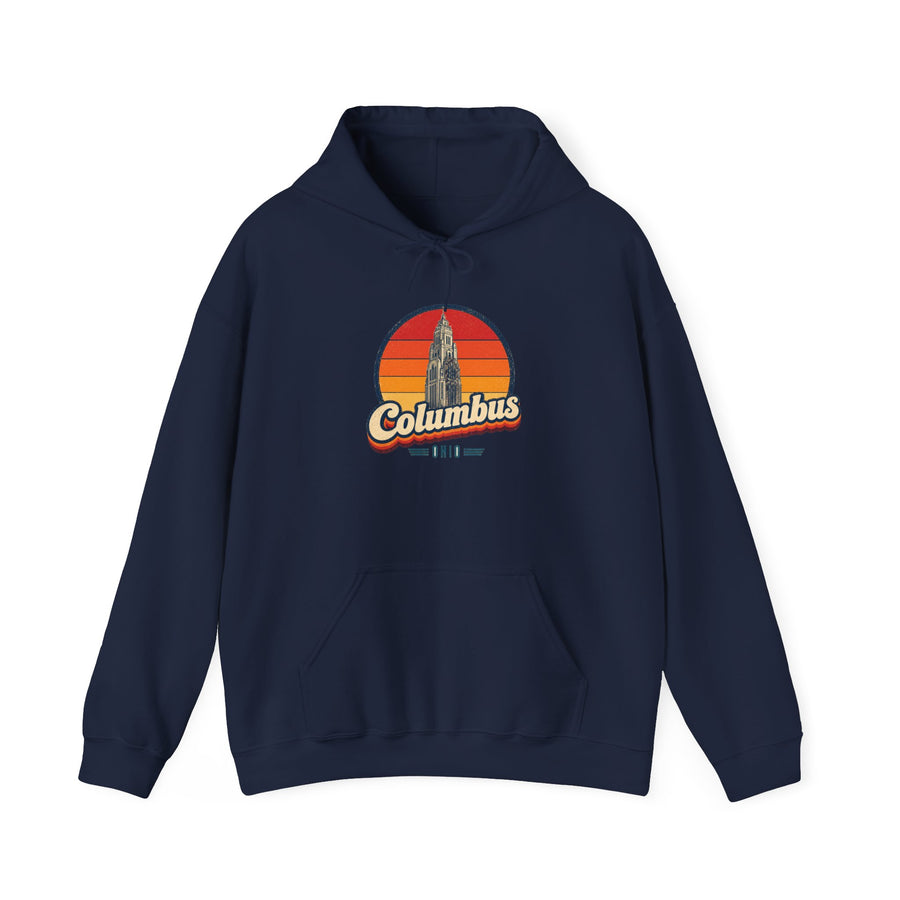Columbus Retro Sunset Hoodie