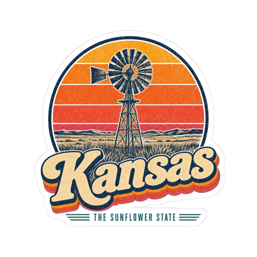 Kansas Prairie Windmill Sticker