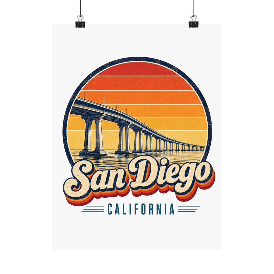 San Diego Retro Sunset Poster