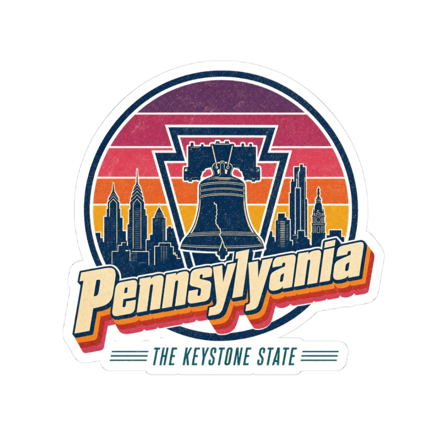 Pennsylvania Retro Sunset Sticker