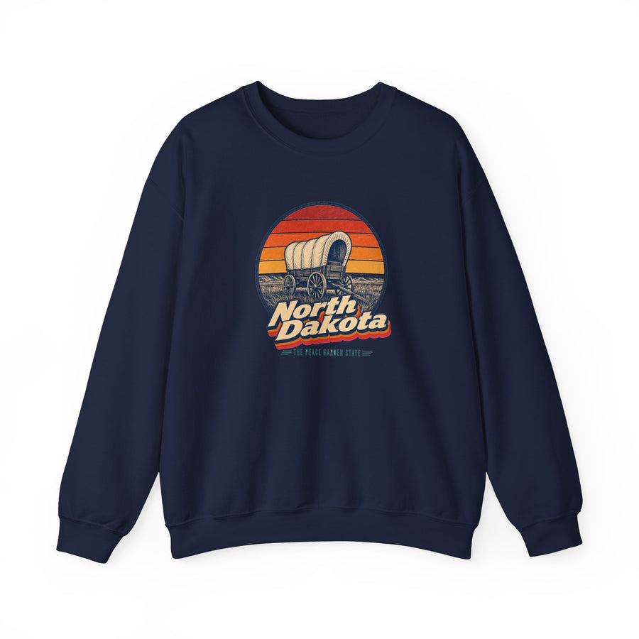 North Dakota Pioneer Covered Wagon Sweatshirt