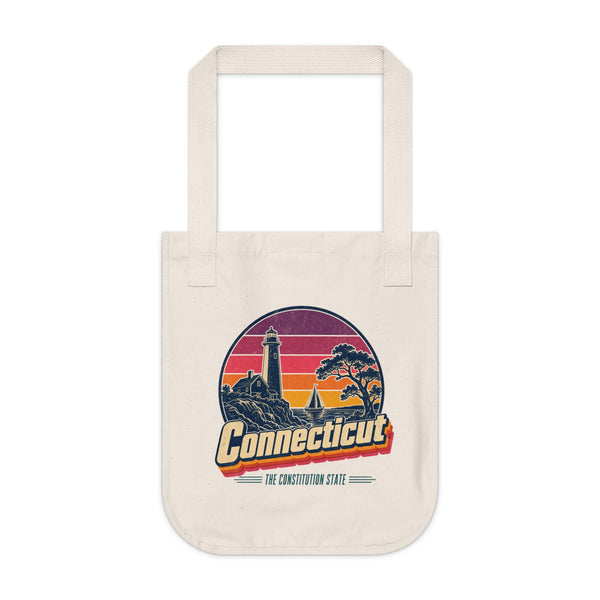 Connecticut Retro Sunset Tote Bag