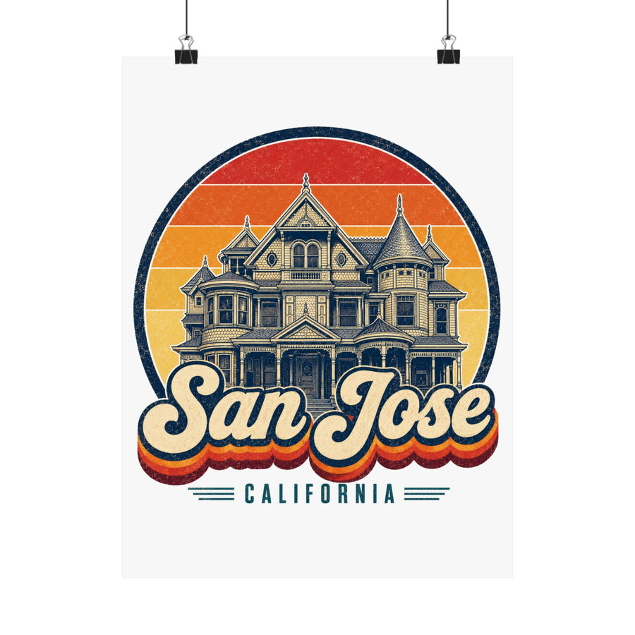 San Jose Retro Sunset Poster