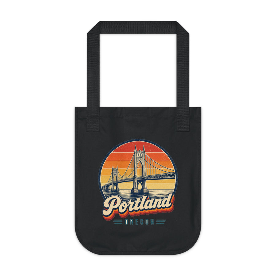Portland Retro Sunset Tote Bag