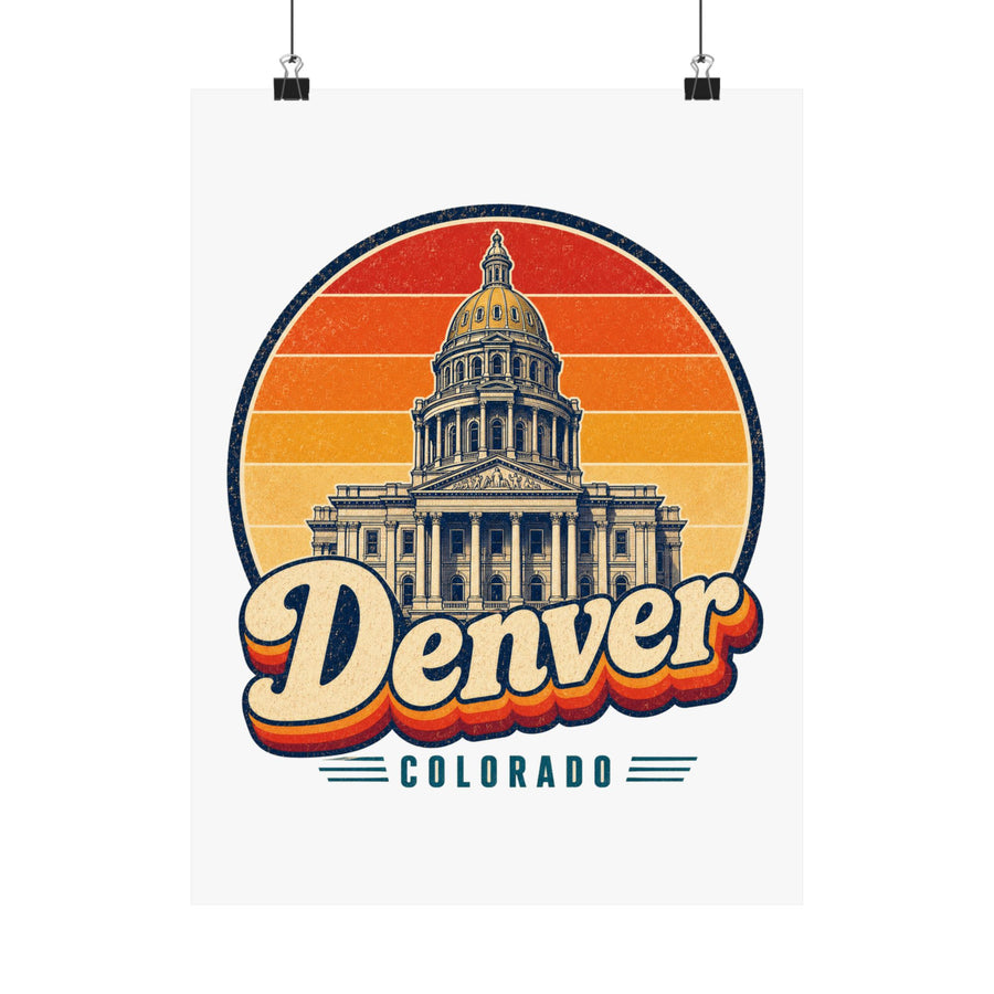 Denver Retro Sunset Poster