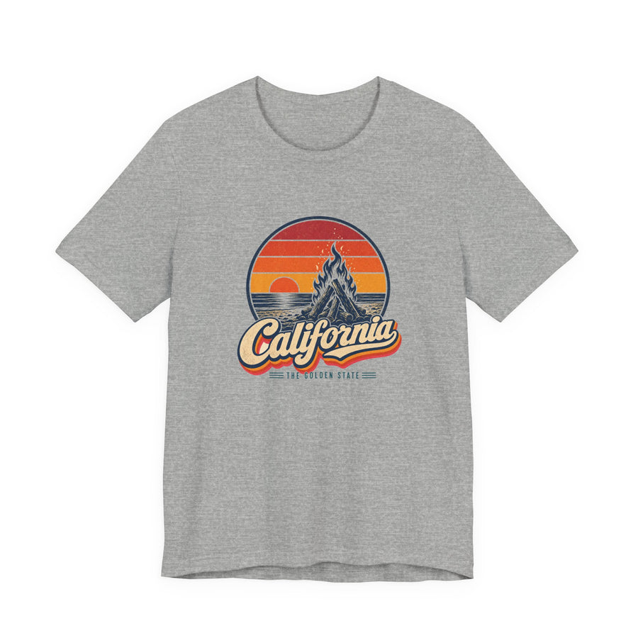 California Beach Sunset Bonfire Tee