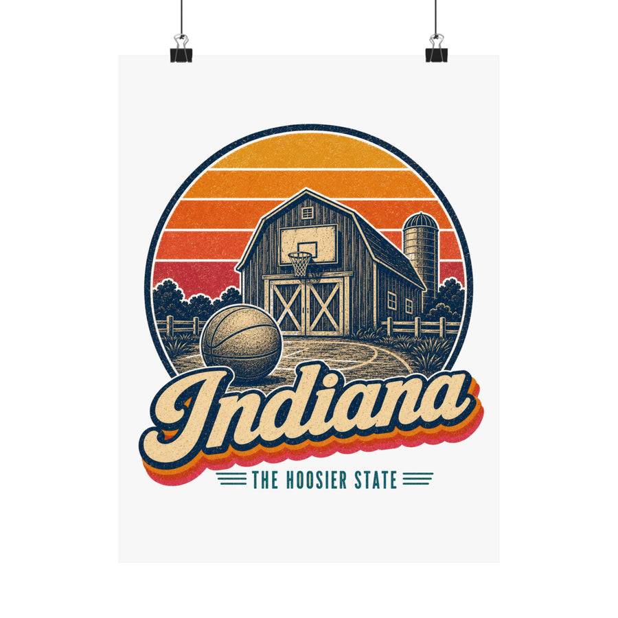 Indiana Basketball Hoop On Barn Poster