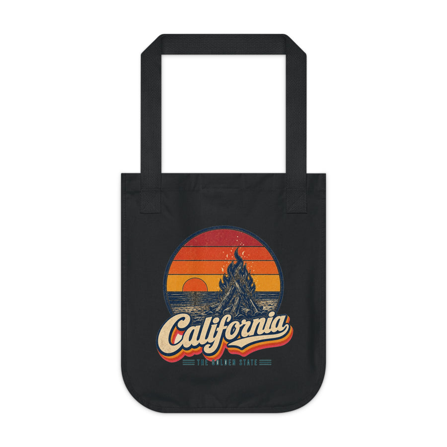 California Beach Sunset Bonfire Tote Bag