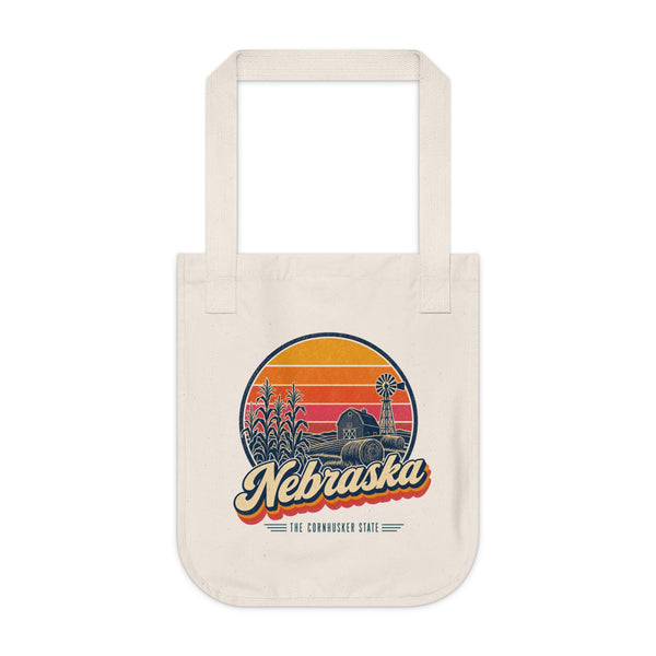 Nebraska Retro Sunset Tote Bag
