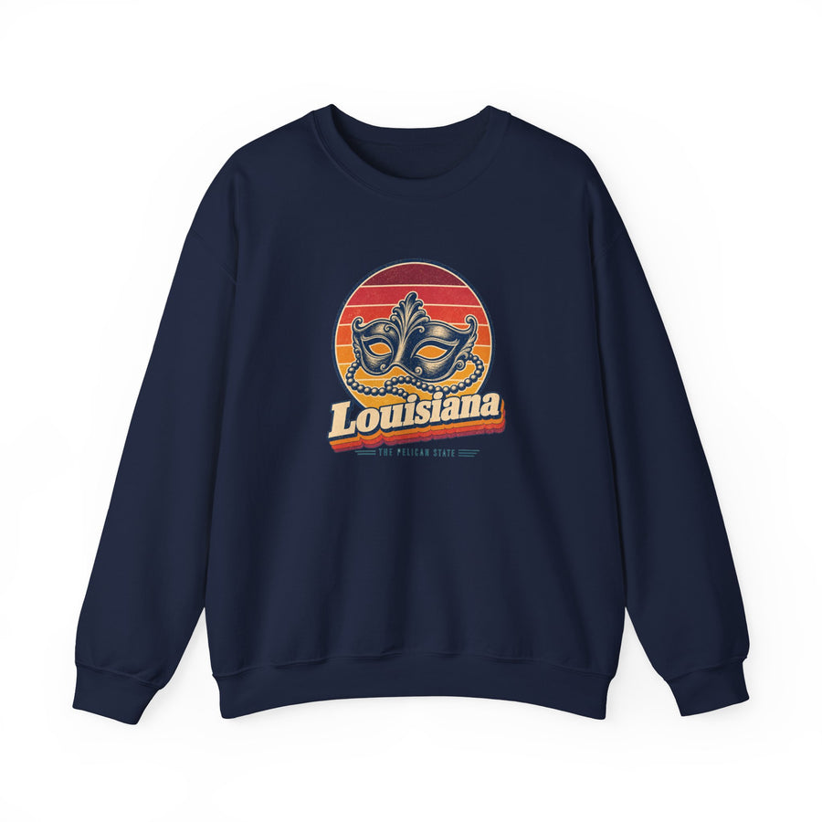 Louisiana Mardi Gras Mask And Beads Sweatshirt