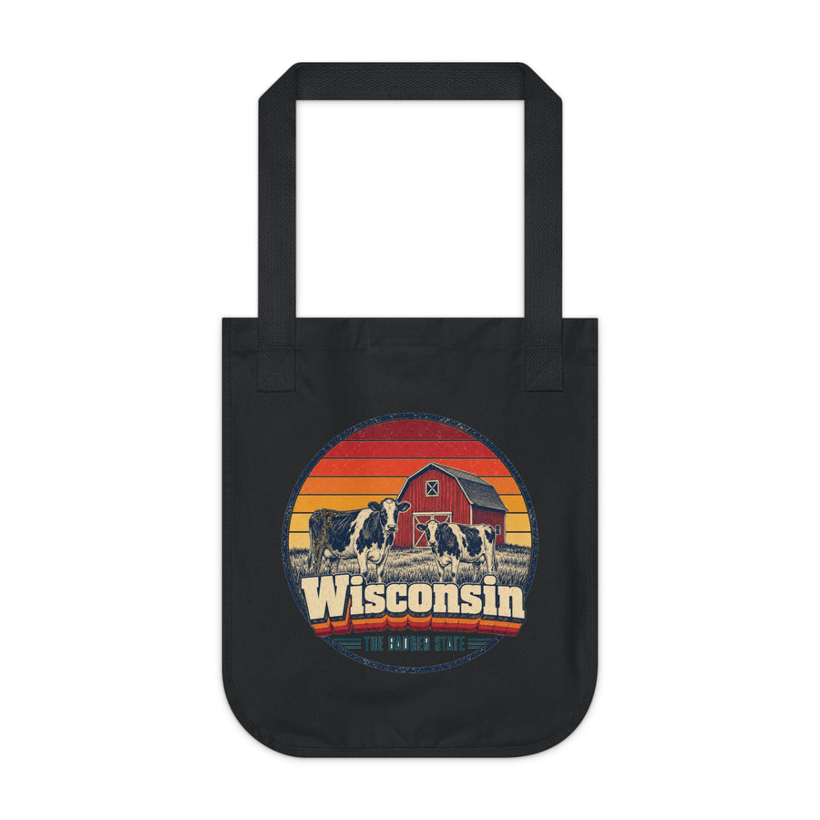 Wisconsin Dairy Cows Red Barn Tote Bag