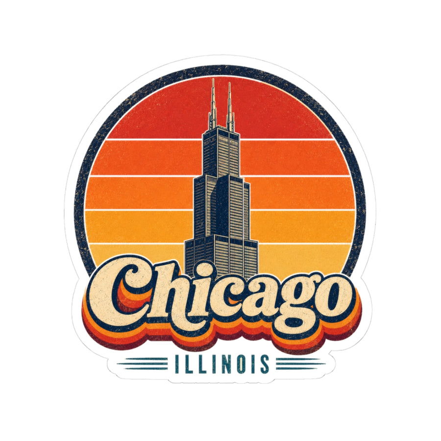 Chicago Retro Sunset Sticker