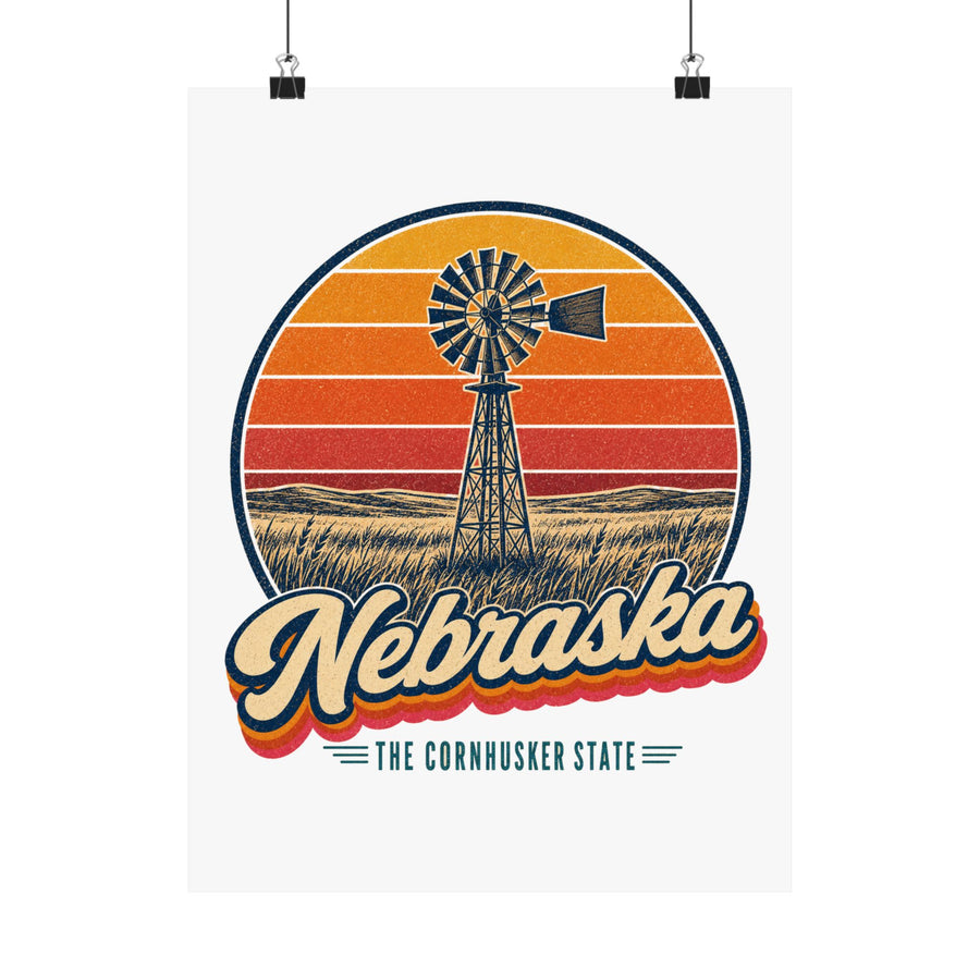 Nebraska Prairie Windmill Poster