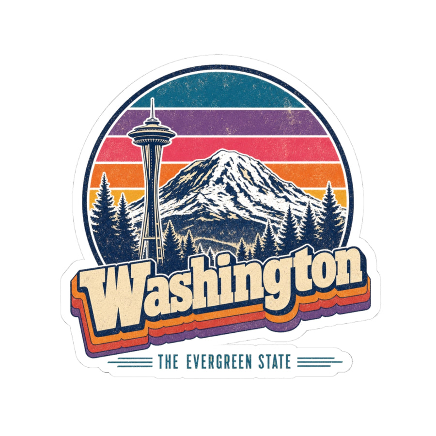 Washington Retro Sunset Sticker