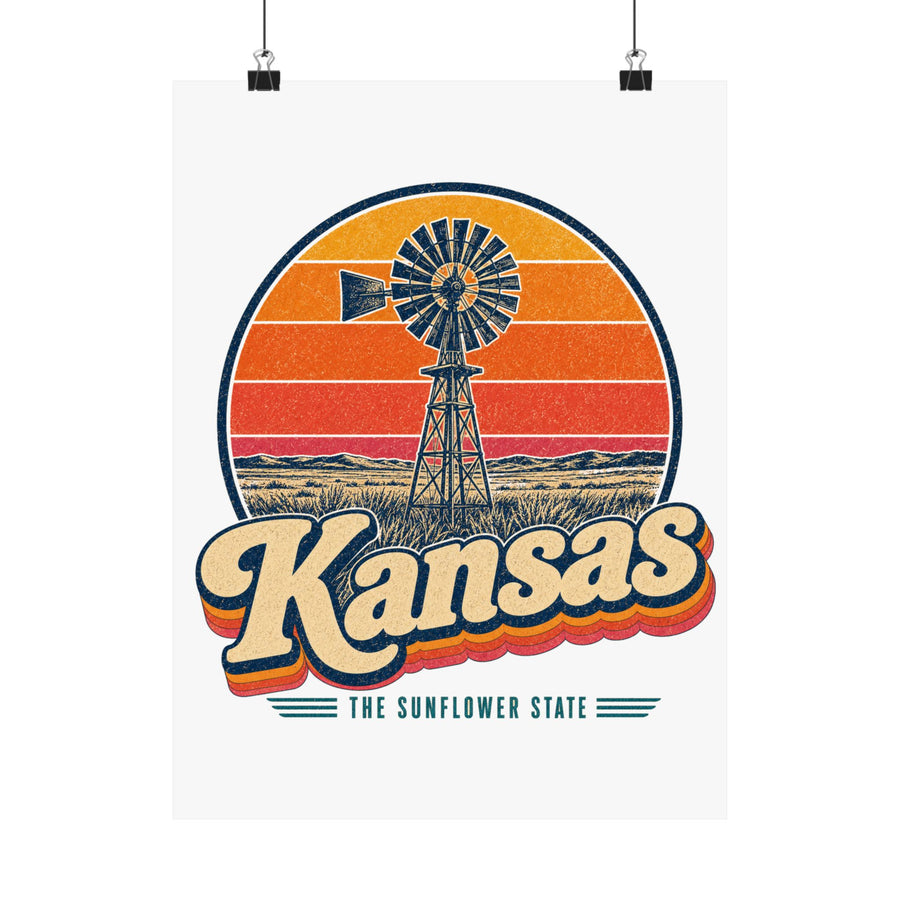 Kansas Prairie Windmill Poster