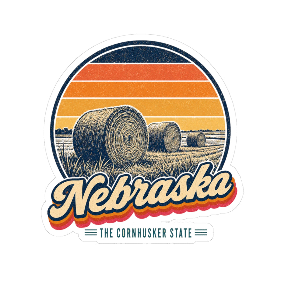 Nebraska Hay Bales Sticker