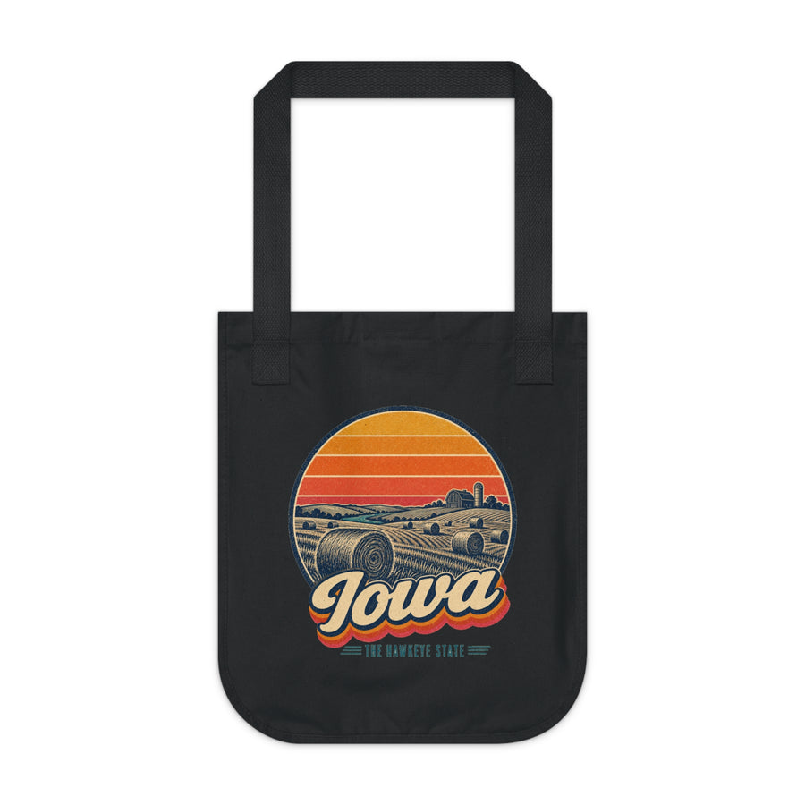 Iowa Hay Bales At Sunset Tote Bag