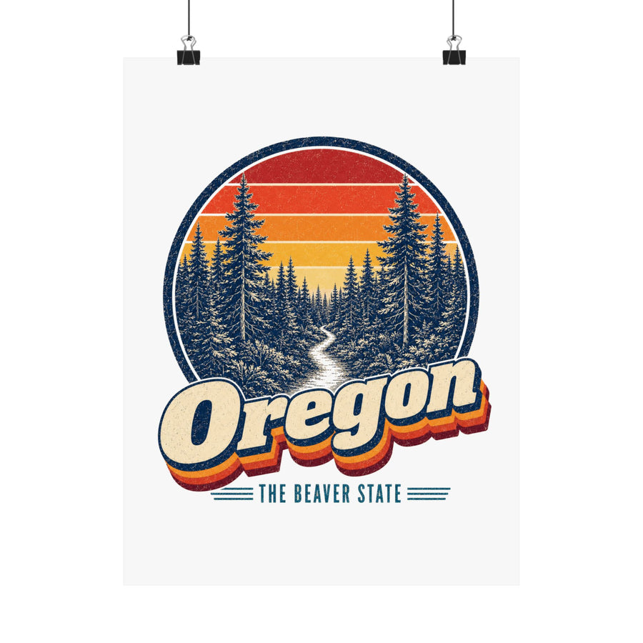 Oregon Forest Hiking Trail Poster