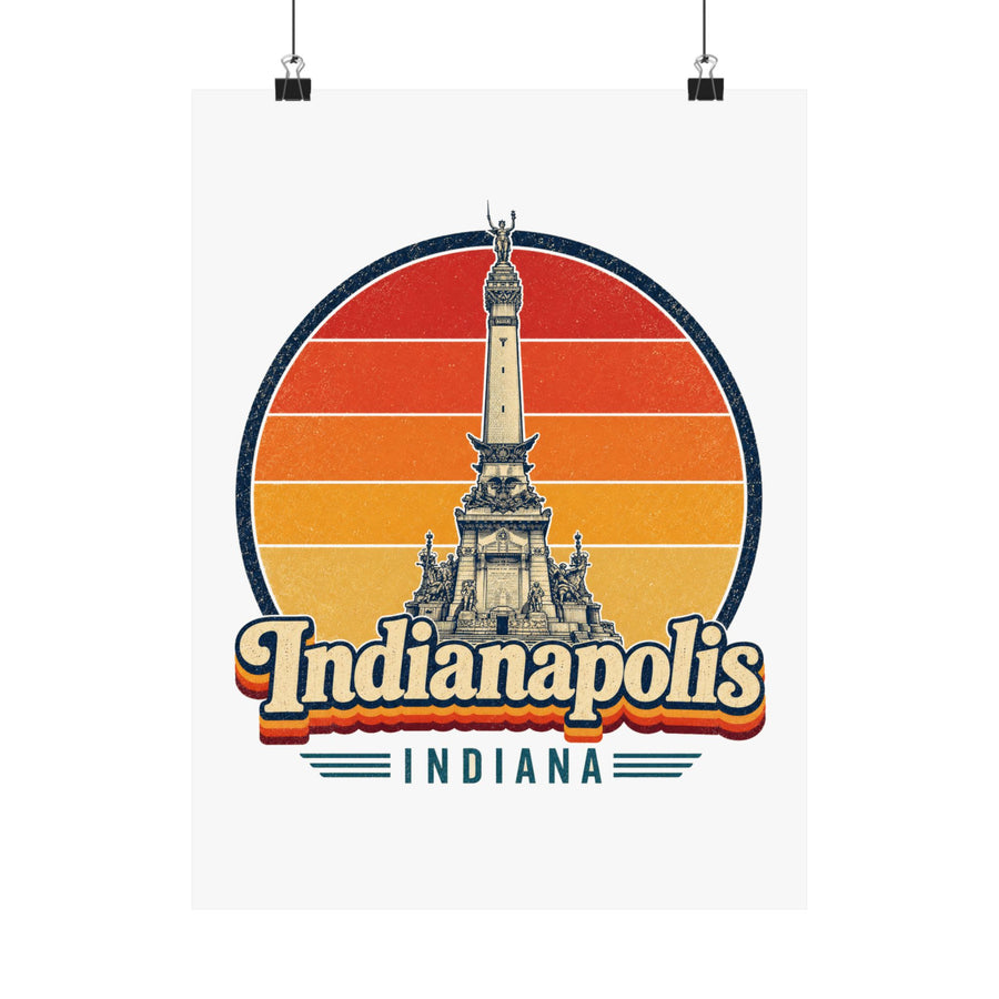Indianapolis Retro Sunset Poster