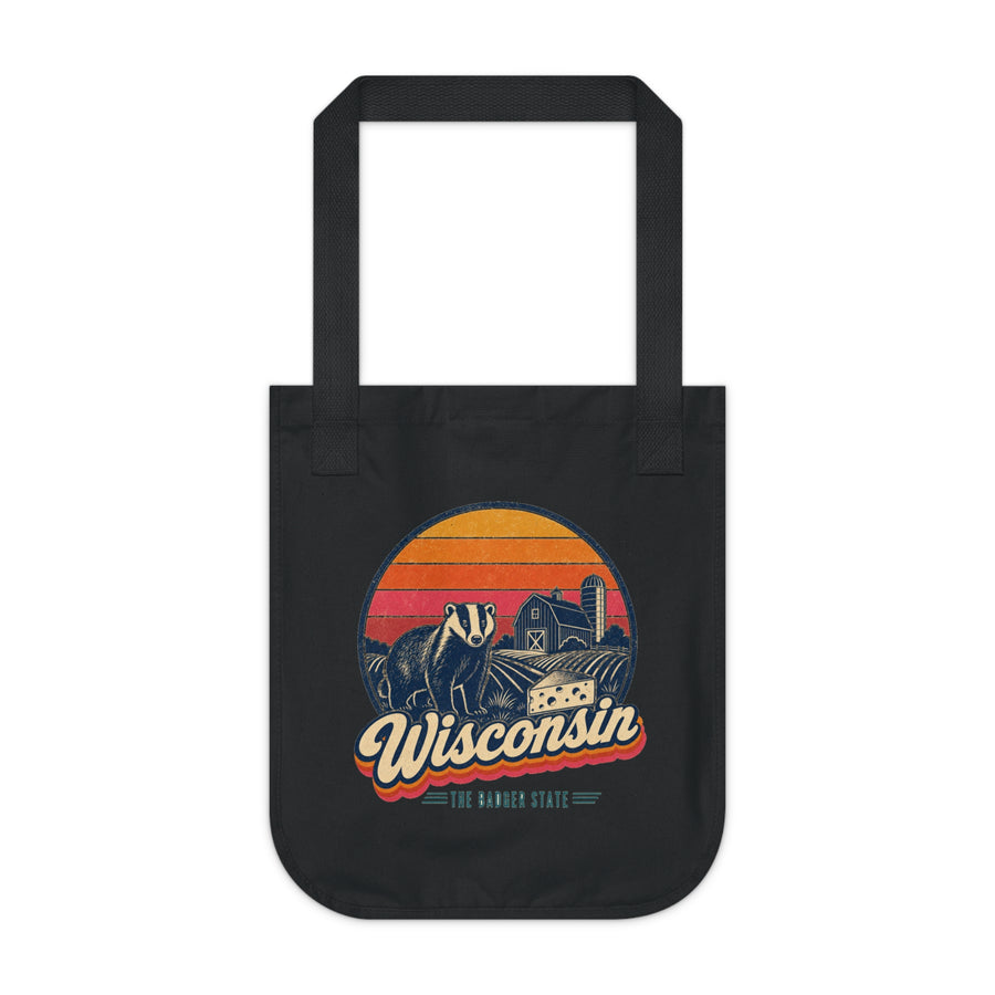 Wisconsin Retro Sunset Tote Bag