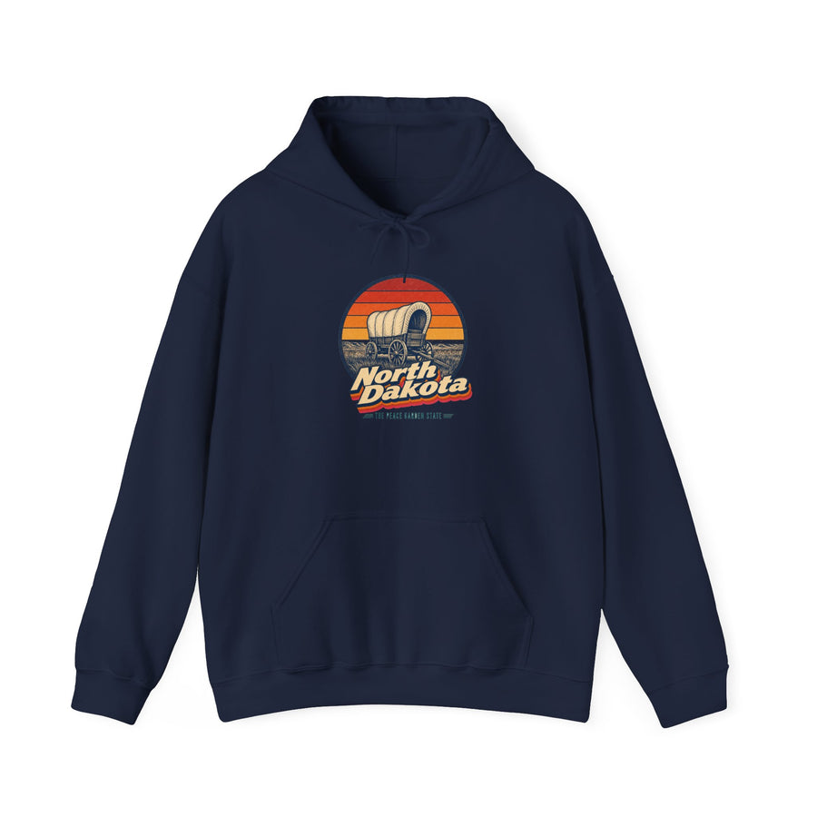 North Dakota Pioneer Covered Wagon Hoodie