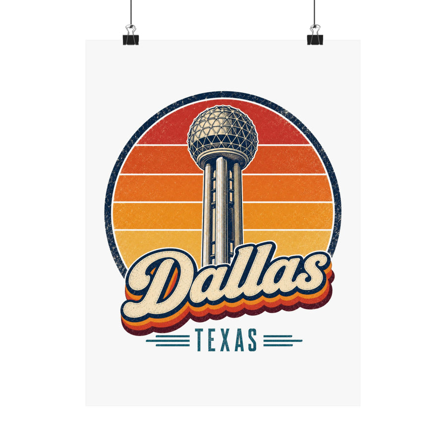 Dallas Retro Sunset Poster