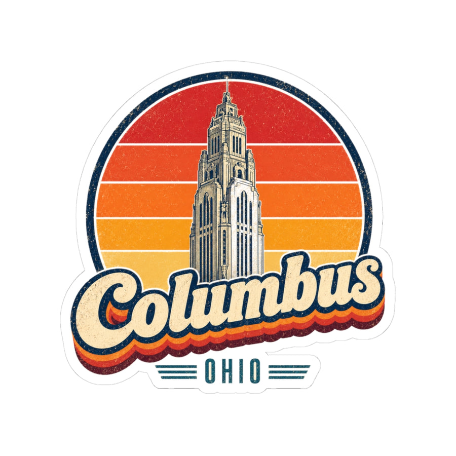 Columbus Retro Sunset Sticker