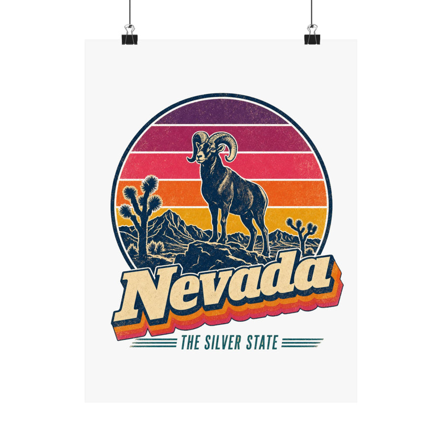Nevada Retro Sunset Poster