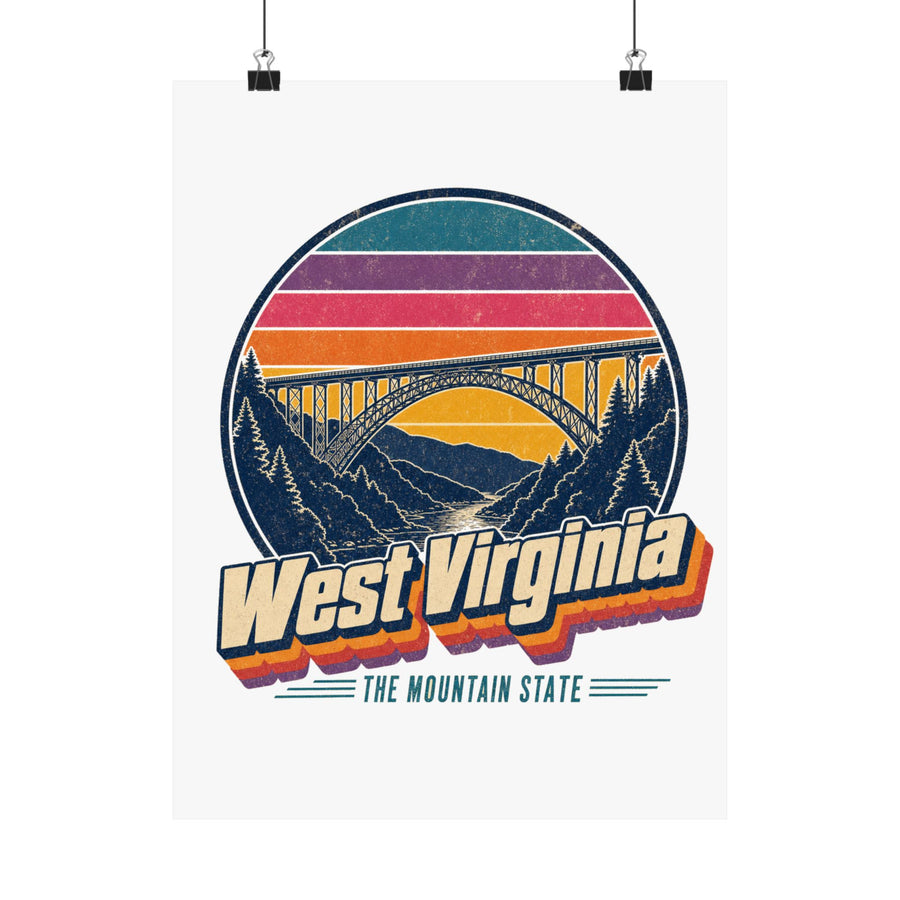 West Virginia Retro Sunset Poster