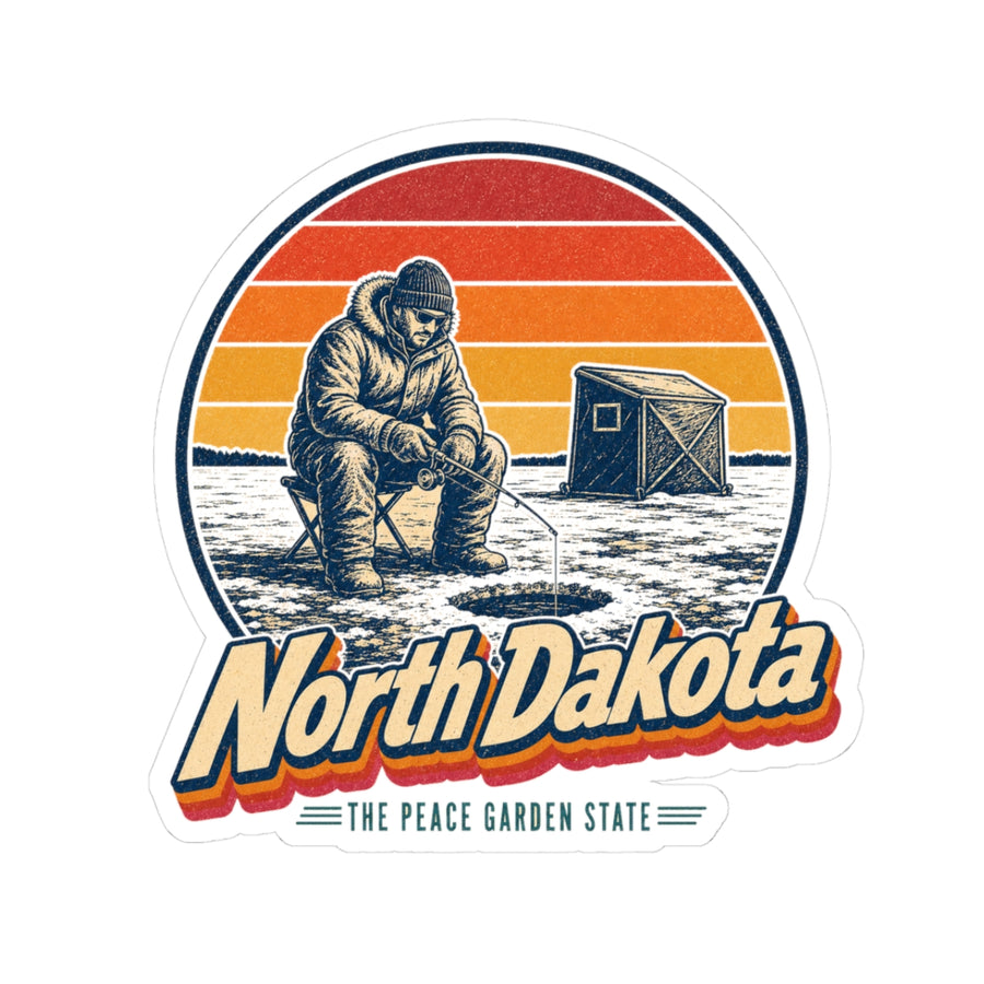 North Dakota Ice Fishing Sticker