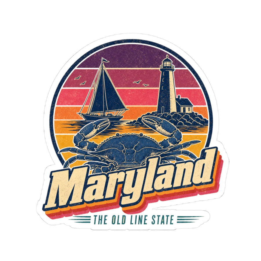 Maryland Retro Sunset Sticker