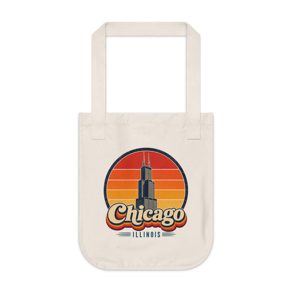 Chicago Retro Sunset Tote Bag