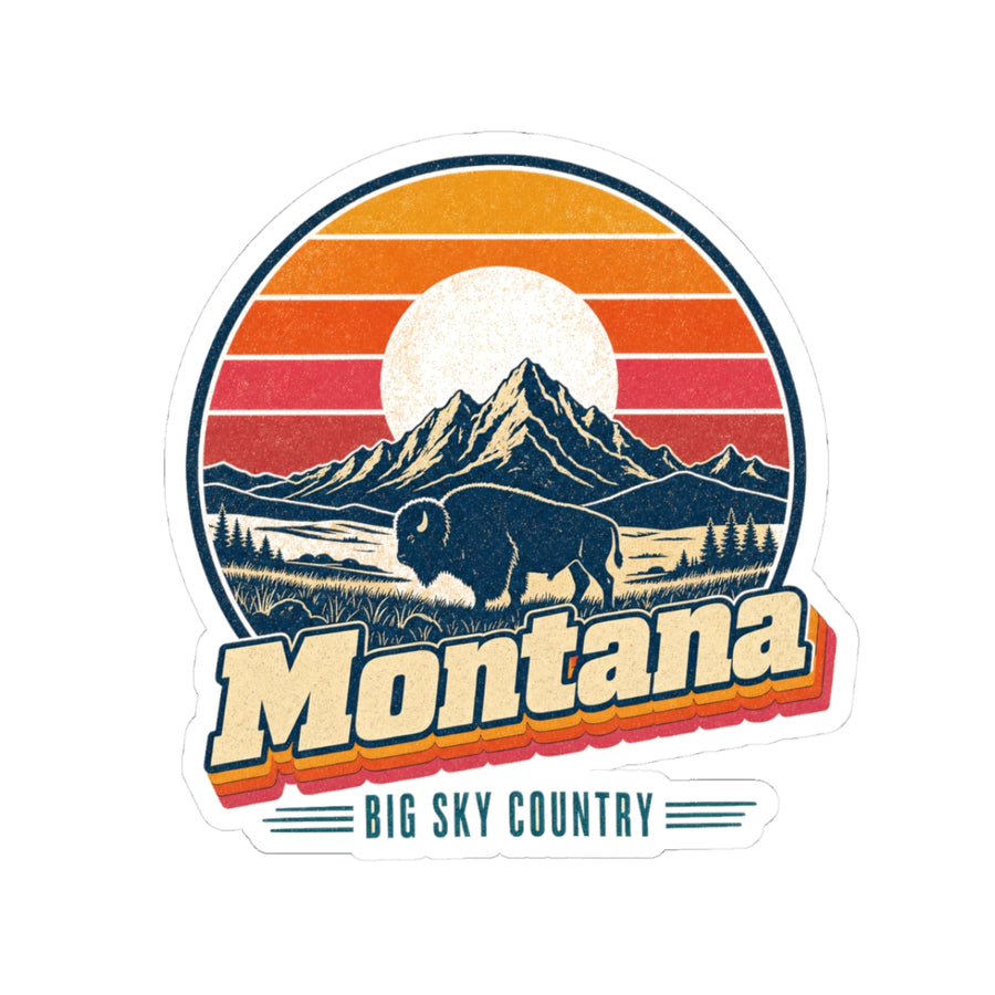 Montana Retro Sunset Sticker
