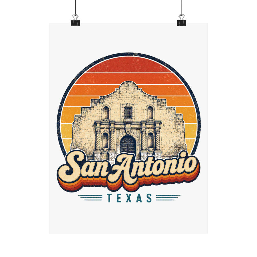 San Antonio Retro Sunset Poster