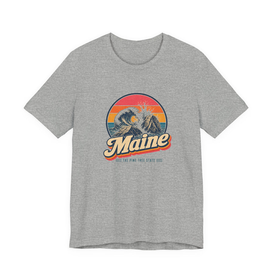 Maine Crashing Surf On Granite Tee