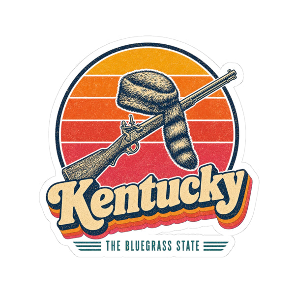 Kentucky Frontier Rifle And Coonskin Cap Sticker