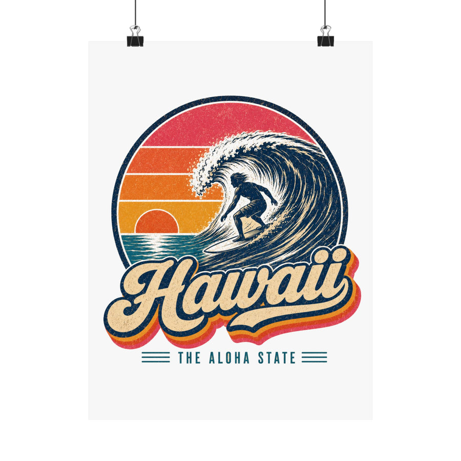 Hawaii Big Wave Surfing Poster