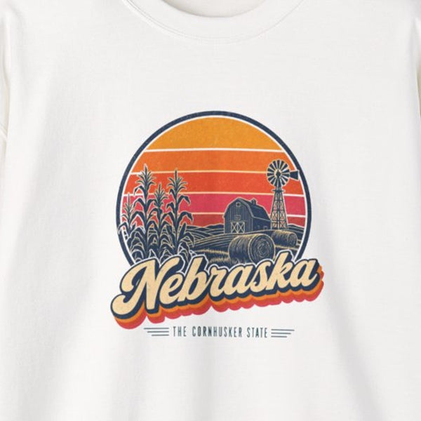 Nebraska Retro Sunset Sweatshirt