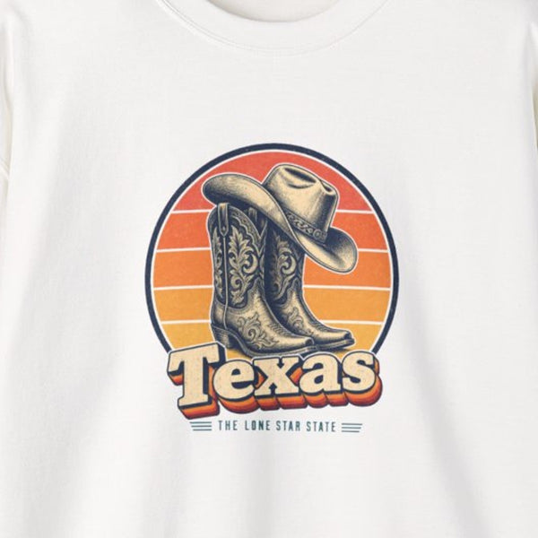 Texas Cowboy Boots Hat Sweatshirt