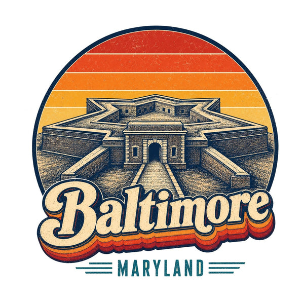 Baltimore Retro Sunset Tee