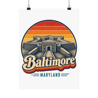 Baltimore Retro Sunset Poster