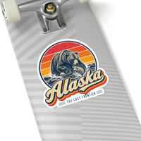 Alaska Grizzly Bear Catching Salmon Sticker