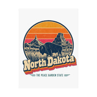 North Dakota Retro Sunset Poster